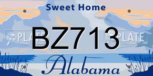 BZ713 Alabama License Plate