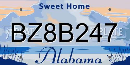 BZ8B247 Alabama License Plate