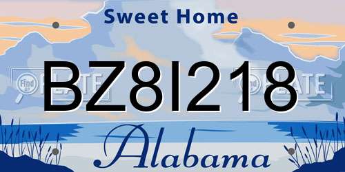 BZ8I218 Alabama License Plate