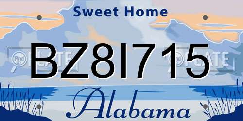 BZ8I715 Alabama License Plate