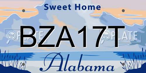 BZA17T Alabama License Plate