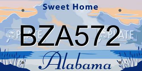 BZA572 Alabama License Plate