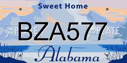 BZA577 Alabama License Plate