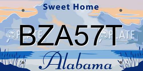 BZA57T Alabama License Plate
