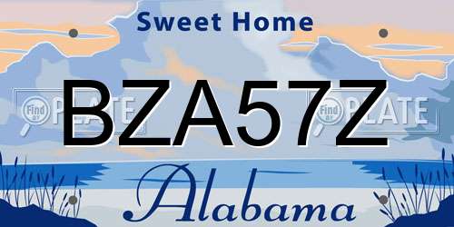 BZA57Z Alabama License Plate