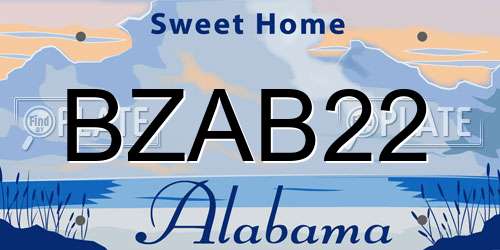 BZAB22 Alabama License Plate