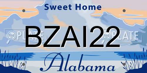 BZAI22 Alabama License Plate