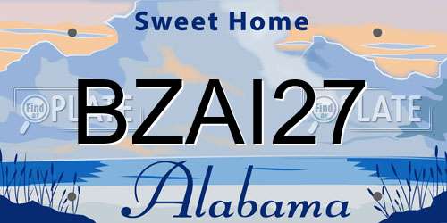 BZAI27 Alabama License Plate