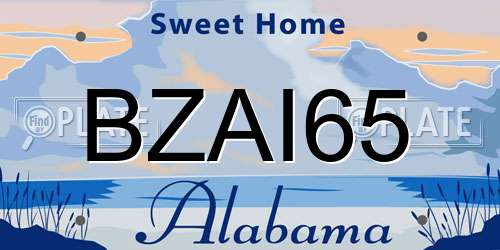 BZAI65 Alabama License Plate