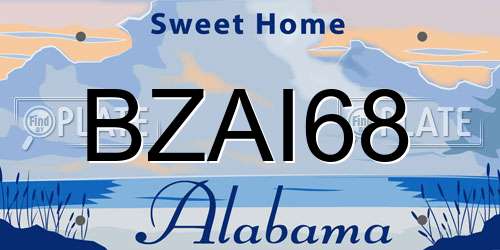 BZAI68 Alabama License Plate