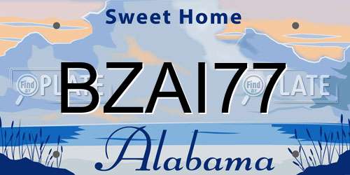BZAI77 Alabama License Plate