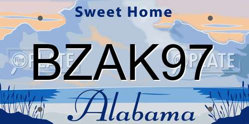 BZAK97 Alabama License Plate