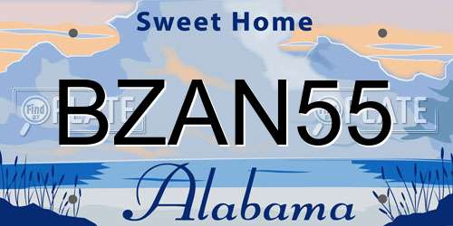 BZAN55 Alabama License Plate