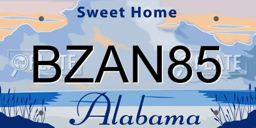 BZAN85 Alabama License Plate