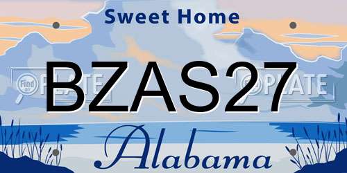 BZAS27 Alabama License Plate