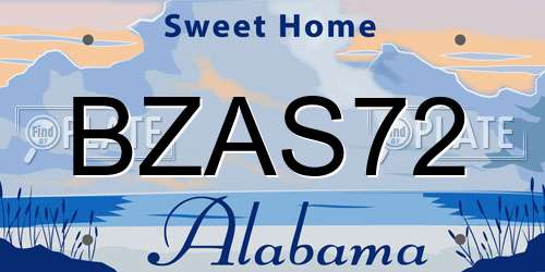 BZAS72 Alabama License Plate