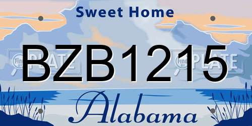 BZB1215 Alabama License Plate
