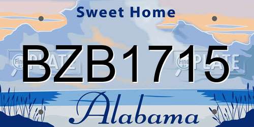 BZB1715 Alabama License Plate