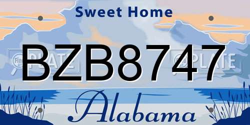 BZB8747 Alabama License Plate