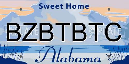 BZBTBTC Alabama License Plate