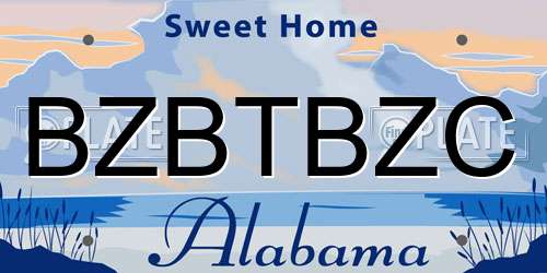 BZBTBZC Alabama License Plate