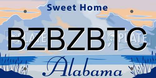 BZBZBTC Alabama License Plate