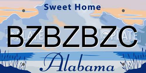BZBZBZC Alabama License Plate