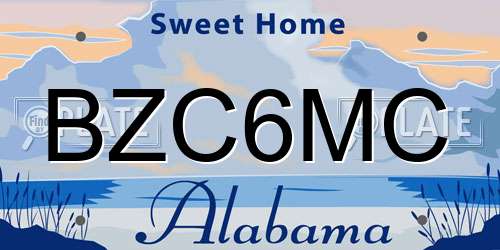 BZC6MC Alabama License Plate