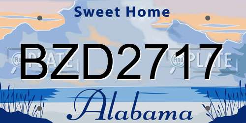 BZD2717 Alabama License Plate