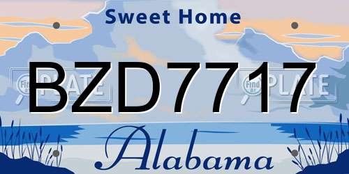 BZD7717 Alabama License Plate