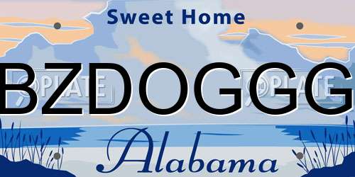 BZDOGGG Alabama License Plate