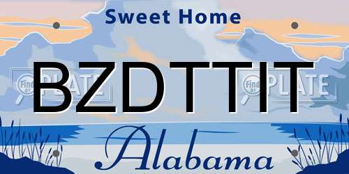 BZDTTIT Alabama License Plate