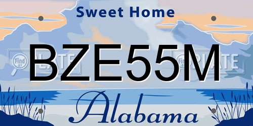 BZE55M Alabama License Plate