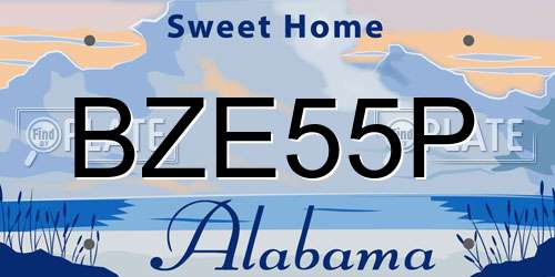 BZE55P Alabama License Plate