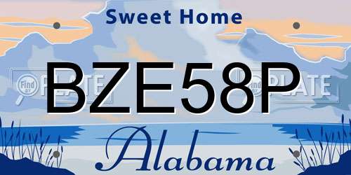 BZE58P Alabama License Plate