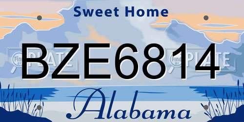 BZE6814 Alabama License Plate