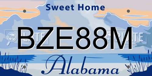 BZE88M Alabama License Plate
