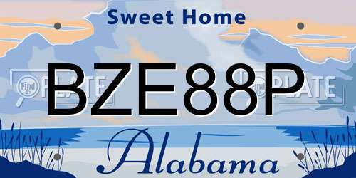 BZE88P Alabama License Plate