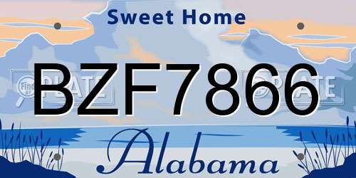 BZF7866 Alabama License Plate