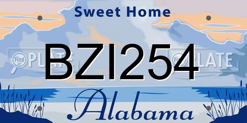 BZI254 Alabama License Plate