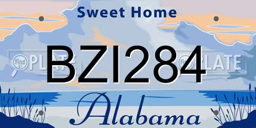 BZI284 Alabama License Plate