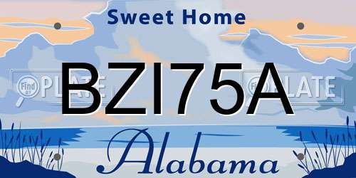 BZI75A Alabama License Plate