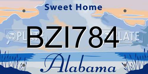 BZI784 Alabama License Plate