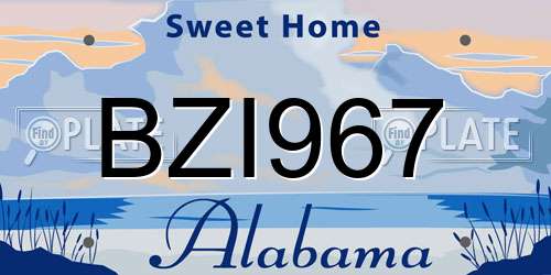 BZI967 Alabama License Plate