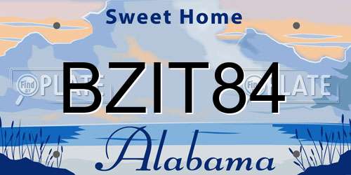 BZIT84 Alabama License Plate