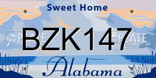 BZK147 Alabama License Plate