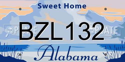 BZL132 Alabama License Plate