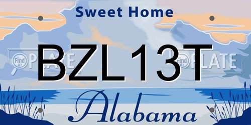 BZL13T Alabama License Plate