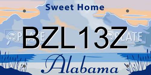 BZL13Z Alabama License Plate