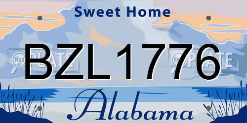 BZL1776 Alabama License Plate